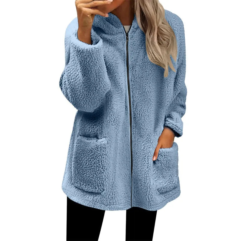 Lovina | Veste de loisirs chaude pour femmes avec capuche et fermeture éclair