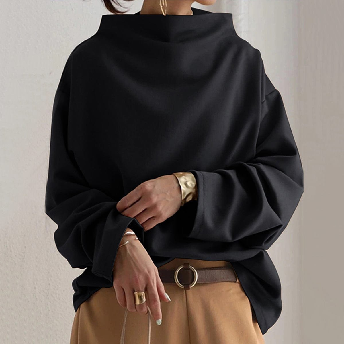 Elisa | Pull en maille doux et élégant pour femmes avec col montant