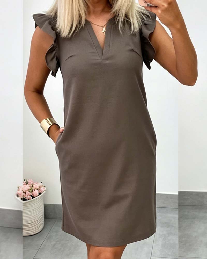 Racieza | Robe droite à manches papillon