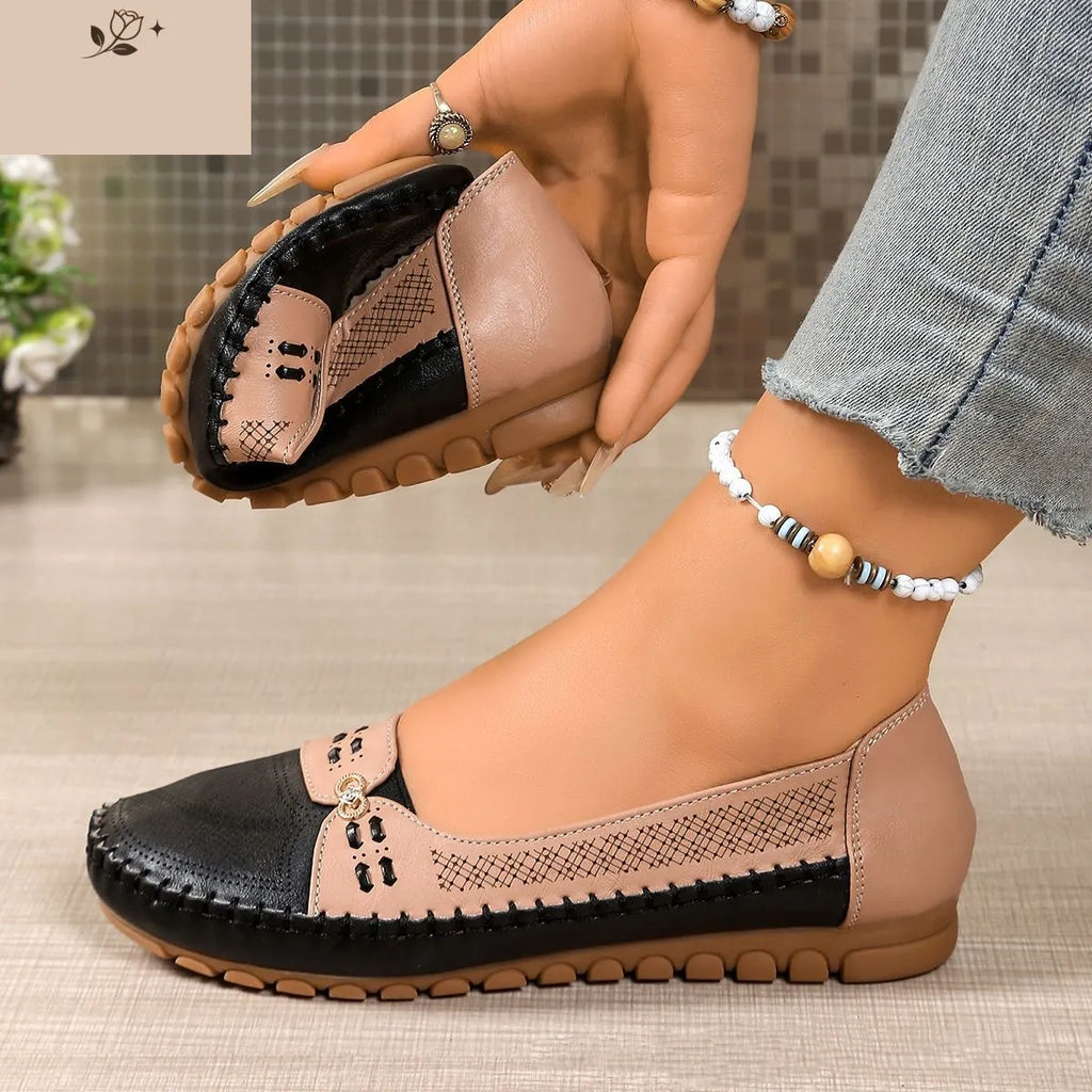 Zasreen | Chaussures en cuir orthopédiques pour femmes avec découpes aérées