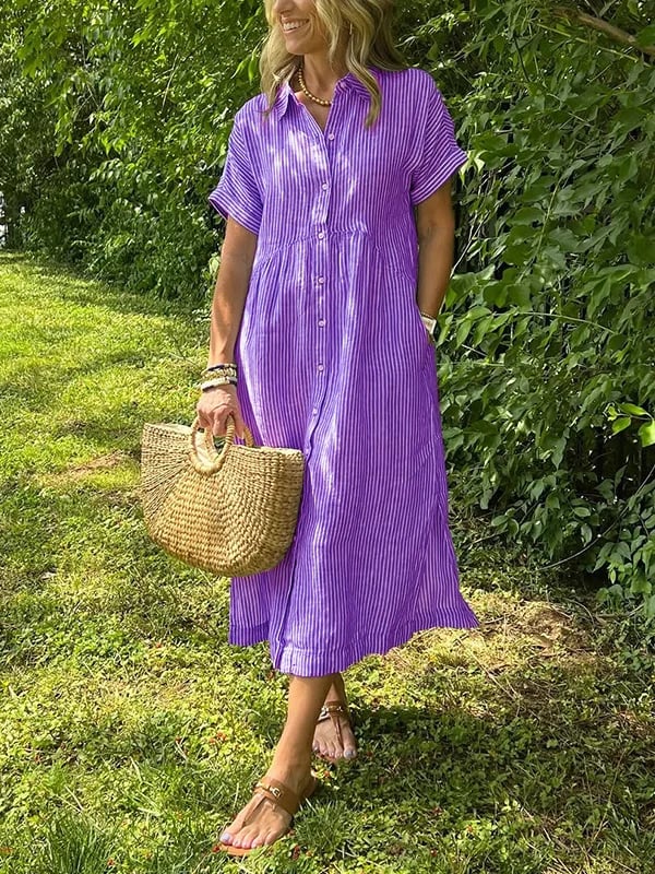 Cassie - Robe élégante à rayures