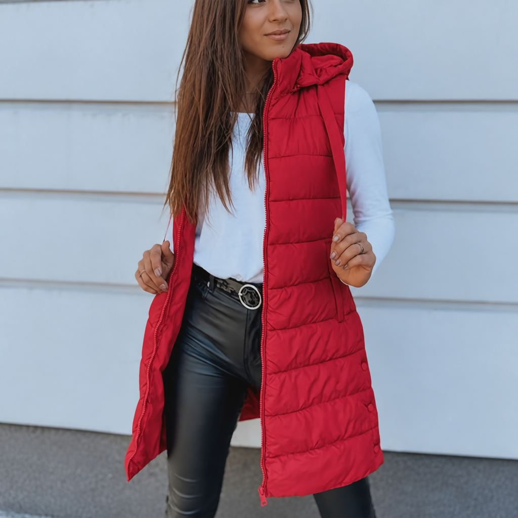 Amelie | Gilet Puffer Long Élégant et Polyvalent pour Femmes