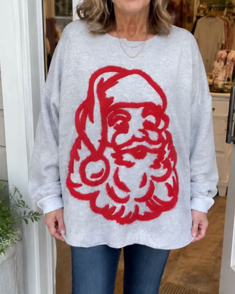 Sweatshirt Loose Stylé de Père Noël