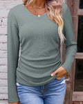 Blouse Col En V Slim Fit Texturée