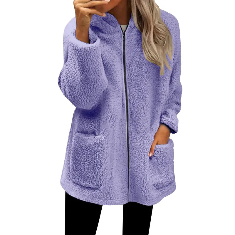 Lovina | Veste de loisirs chaude pour femmes avec capuche et fermeture éclair