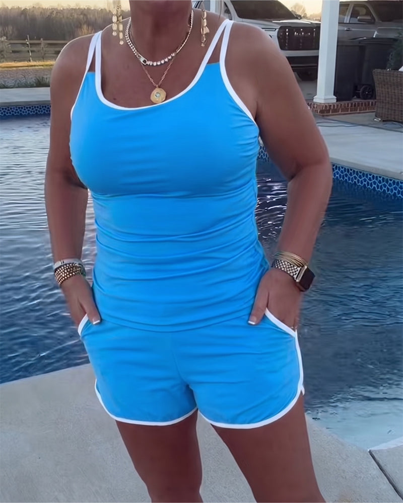 Cybella | Tankini moderne avec garniture bicolore