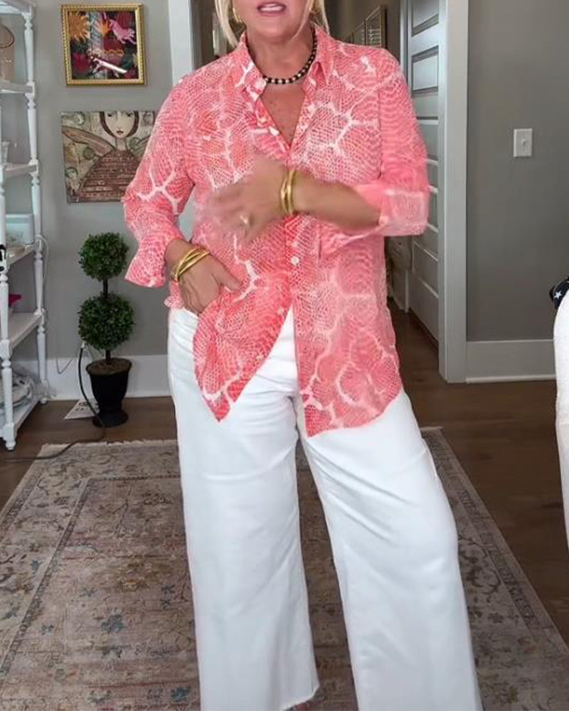 Blouse Texturée Boutonnée
