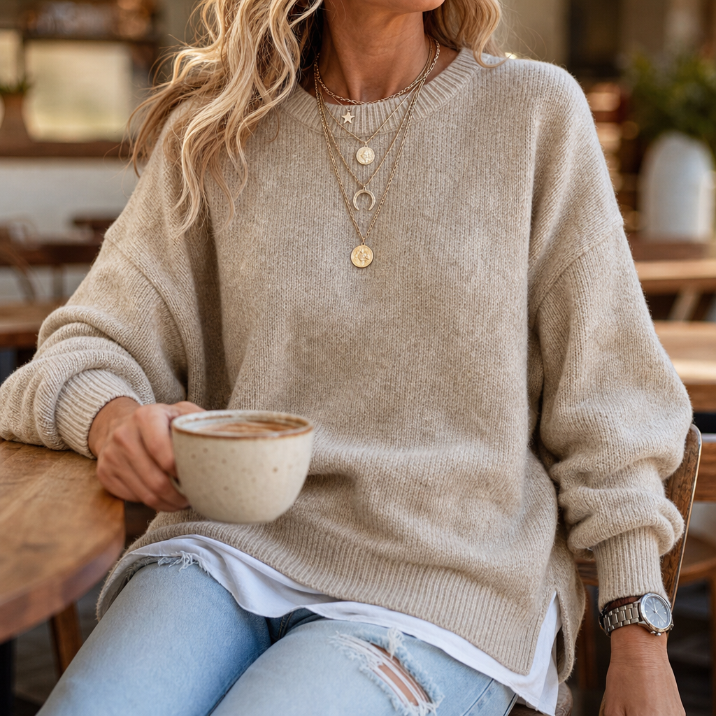 Selina | Pull en Tricot Décontracté et Doux avec Manches Volumineuses