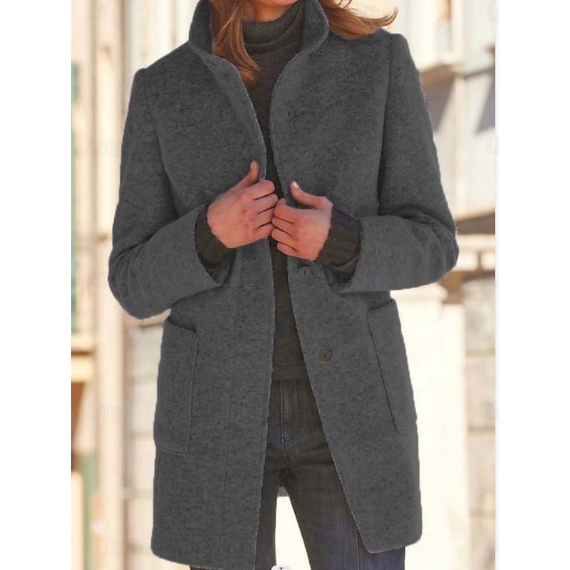 Emma | Manteau trench en laine élégant et intemporel avec col montant