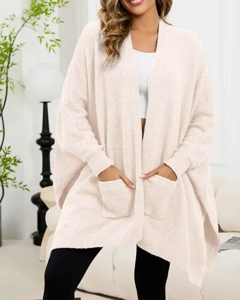 Cardigan Décontracté à Manches Longues avec Poche
