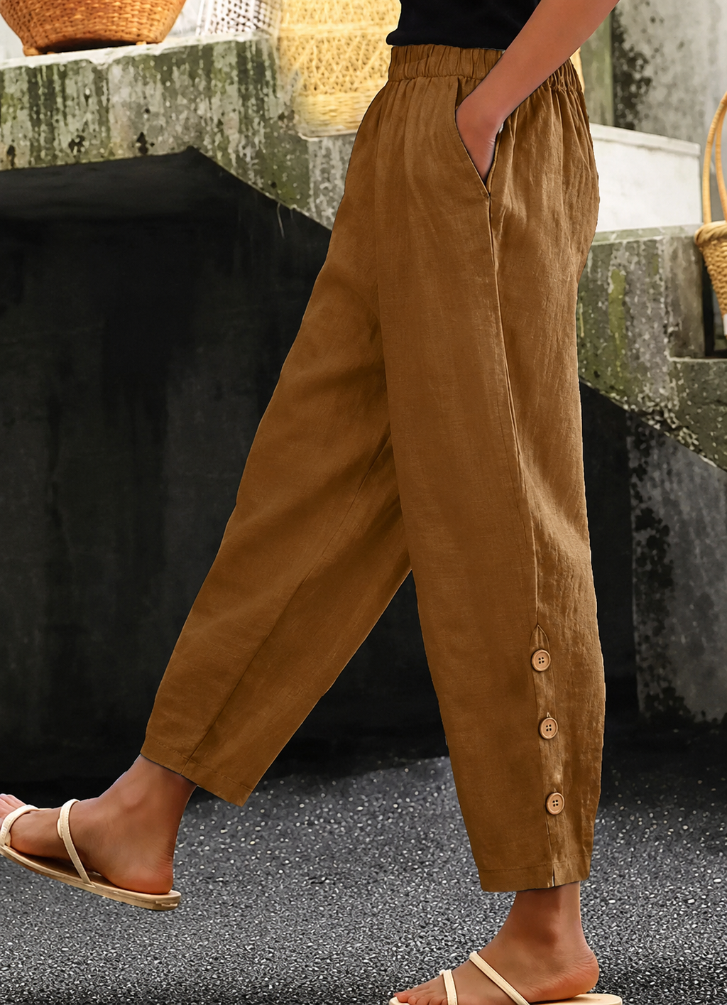 Rachel™ - Capri confortable avec ceinture élastique