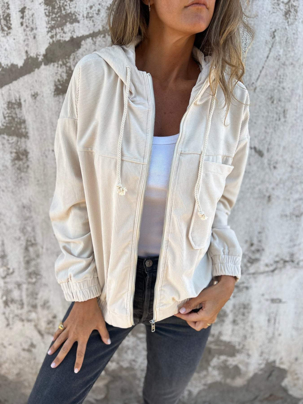 Concetta - Veste de loisirs avec capuche et fermeture éclair