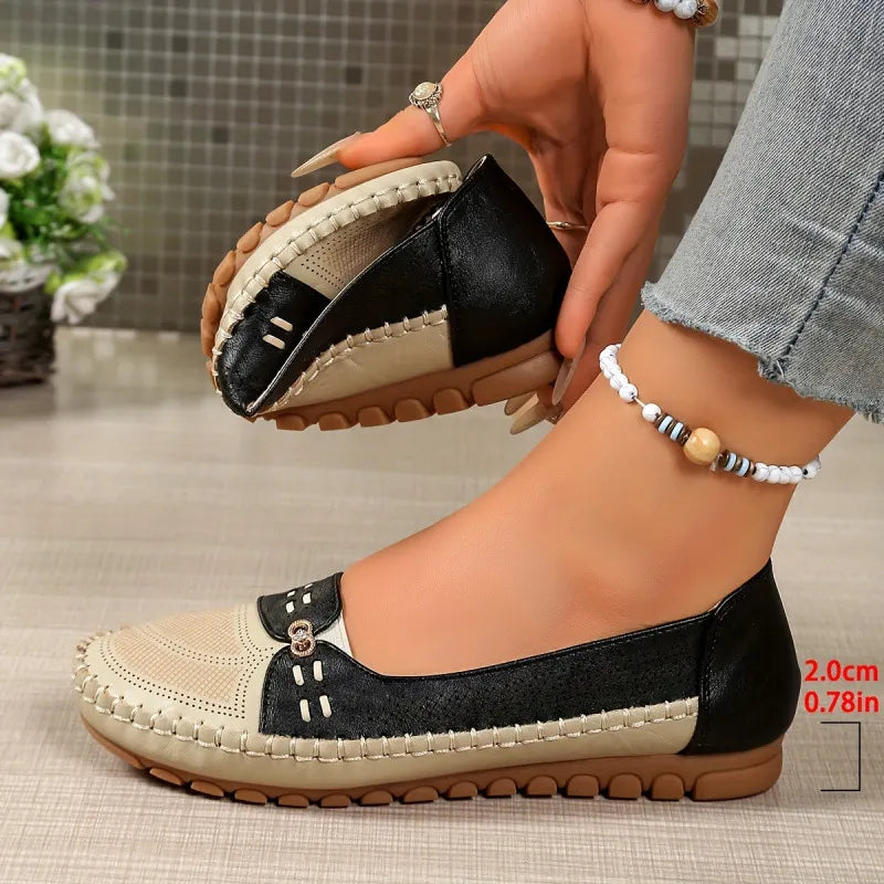 Zasreen | Chaussures en cuir orthopédiques pour femmes avec découpes aérées