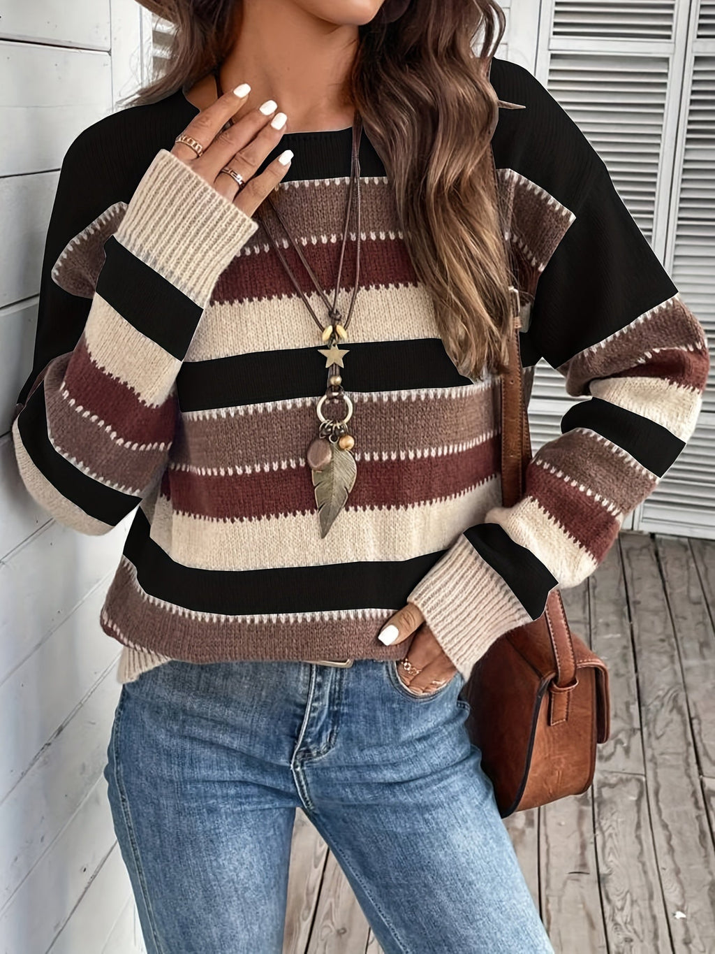 Delphine | Pull à Col Rond Rayé