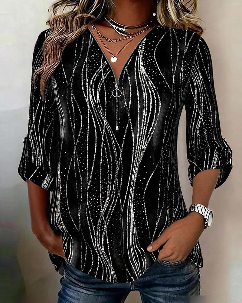 Blouse Fermeture Éclair Ligne Shimmer