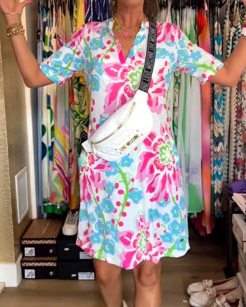 Federica™ - Robe à manches courtes avec imprimé floral