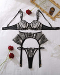 Porte-Jarretelles Lingerie Ensemble 3 Pièces