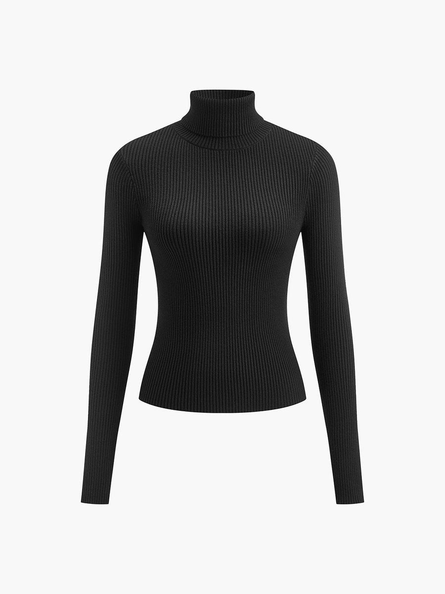 Charlotte | Pull à col roulé côtelé élégant et confortable