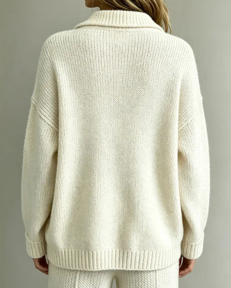 Pull à col rabattu uni