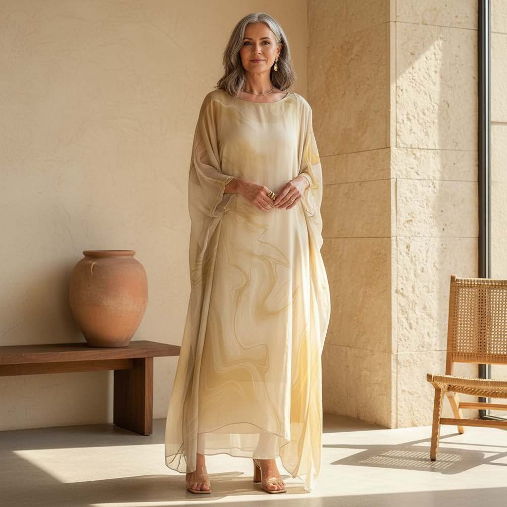 Paetyn | Robe maxi avec col rond et manches longues