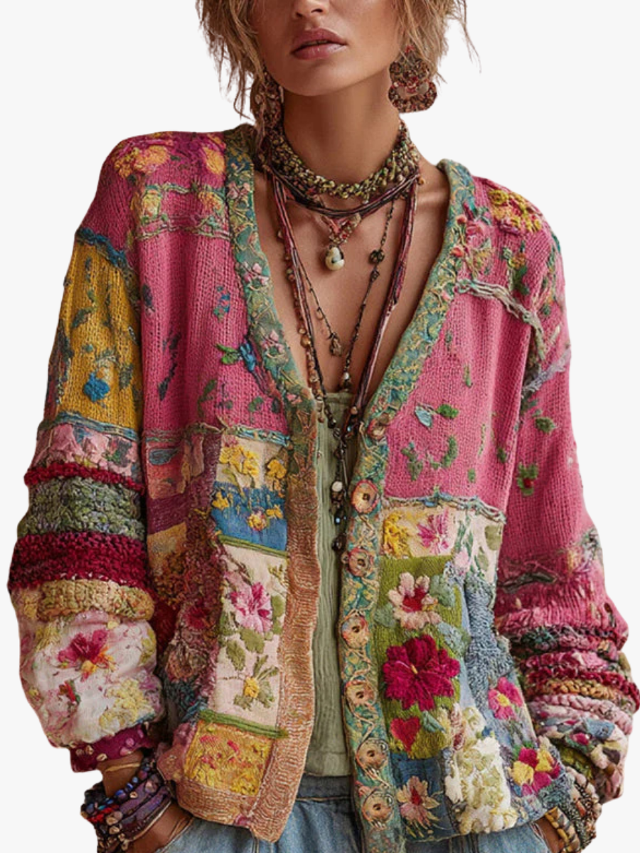 Cardigan à motif floral pour femmes