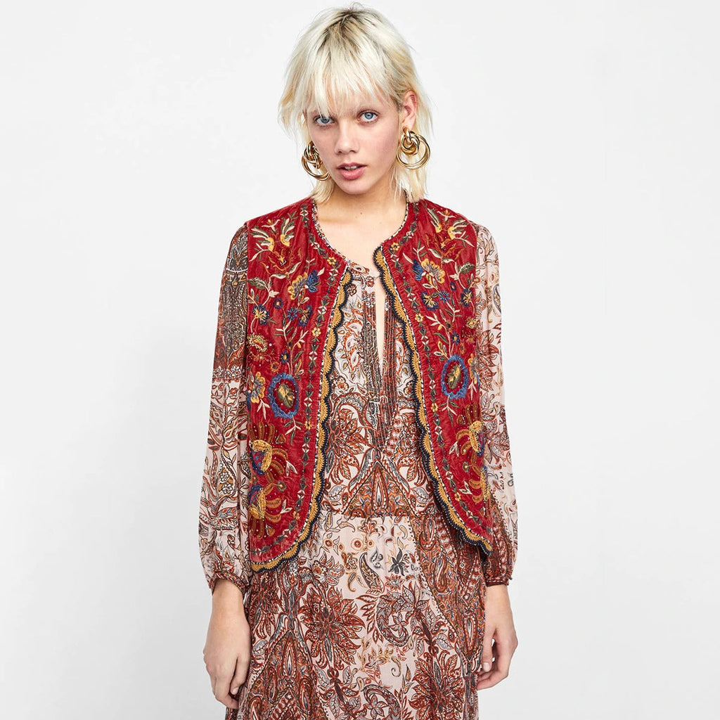 Eleanor | Gilet ouvert floral boho pour femmes