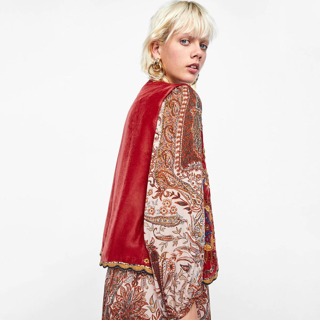 Eleanor | Gilet ouvert floral boho pour femmes