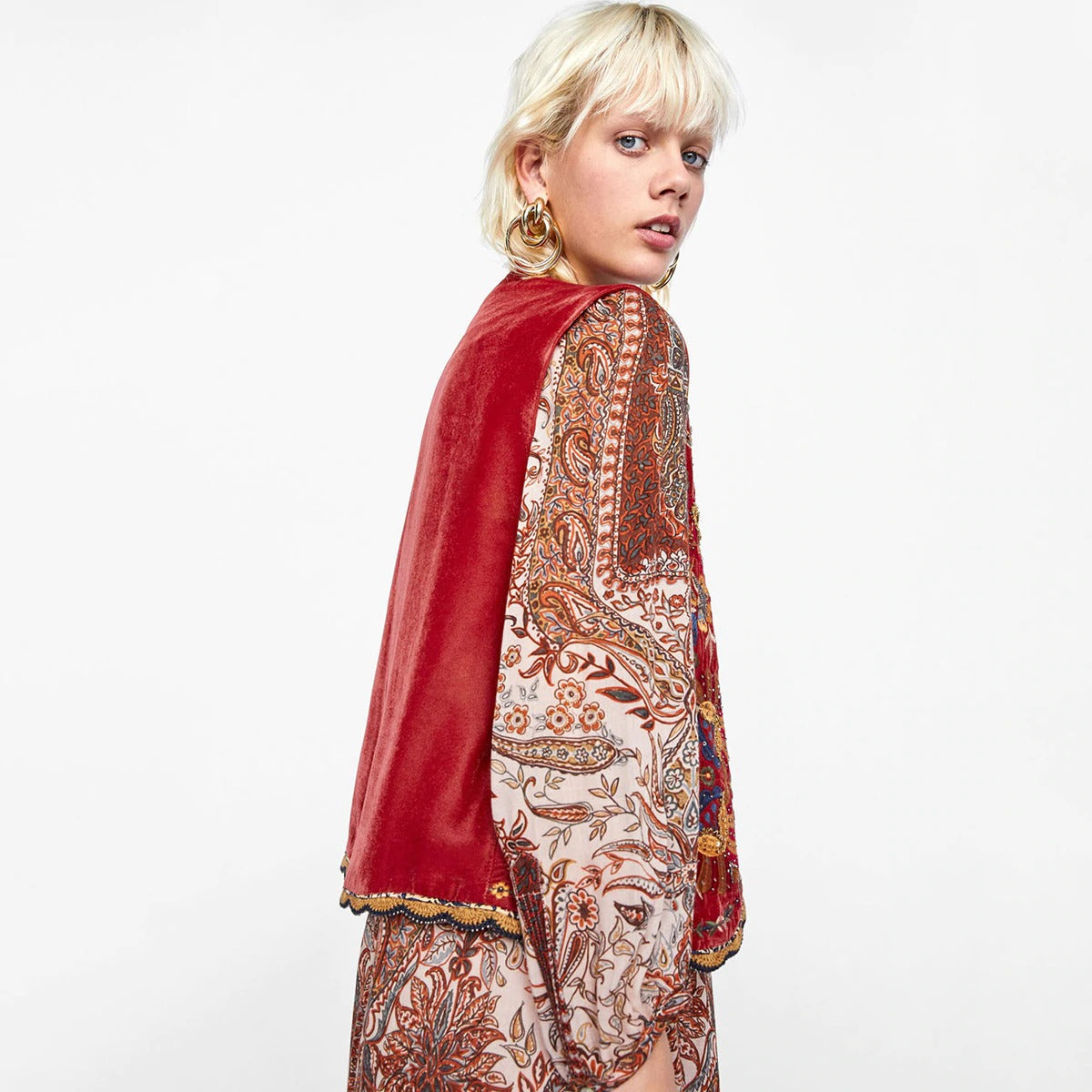 Eleanor | Gilet ouvert floral boho pour femmes