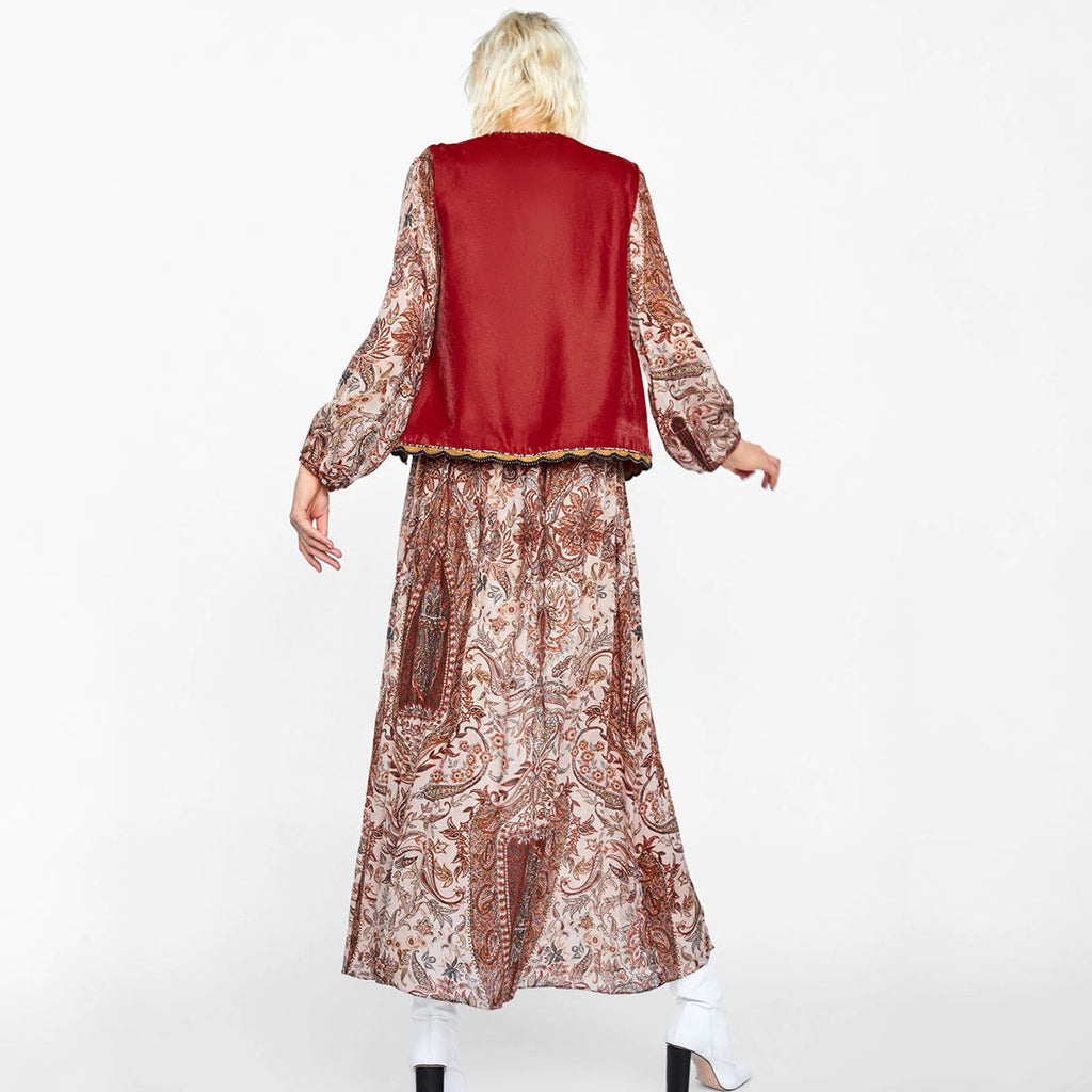 Eleanor | Gilet ouvert floral boho pour femmes