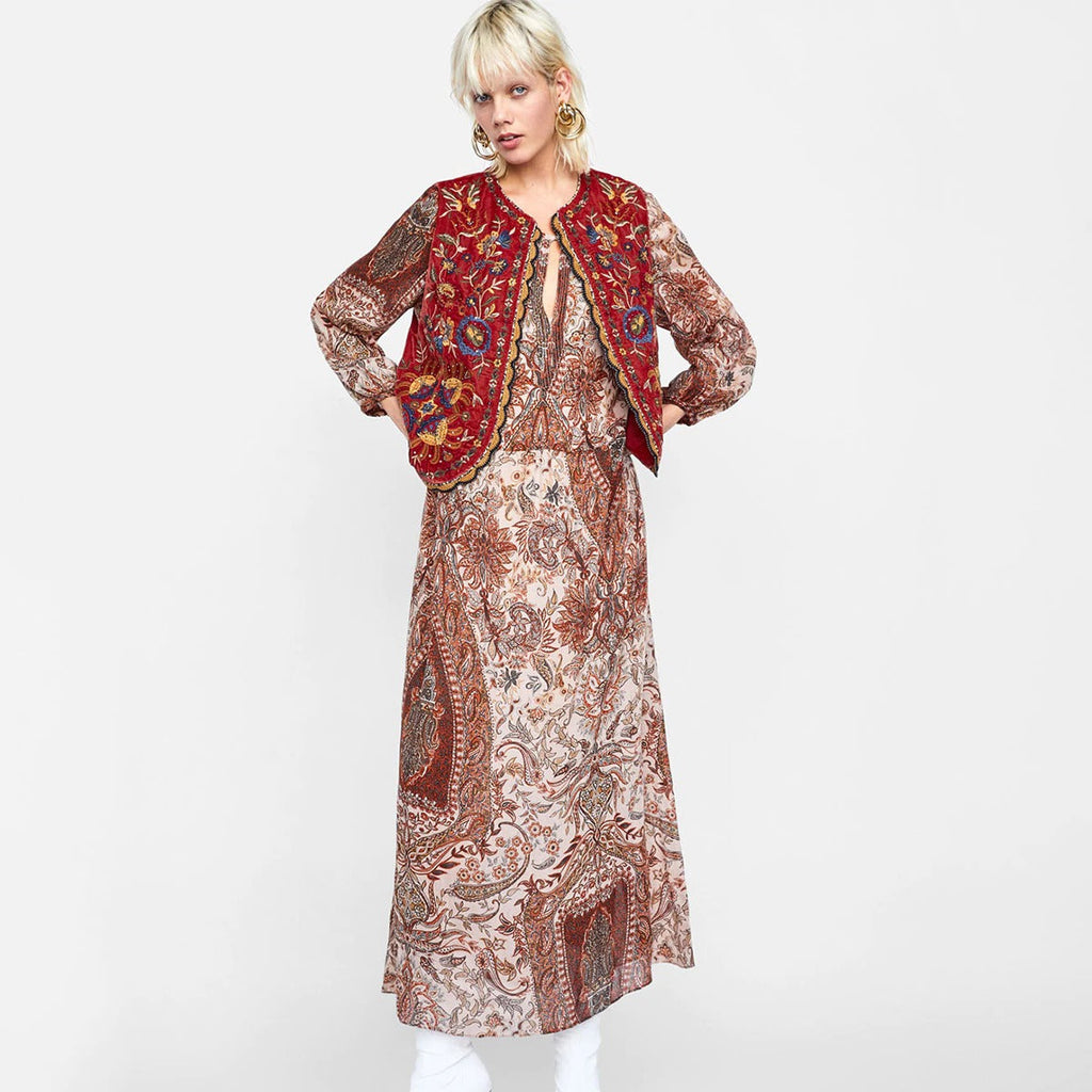 Eleanor | Gilet ouvert floral boho pour femmes