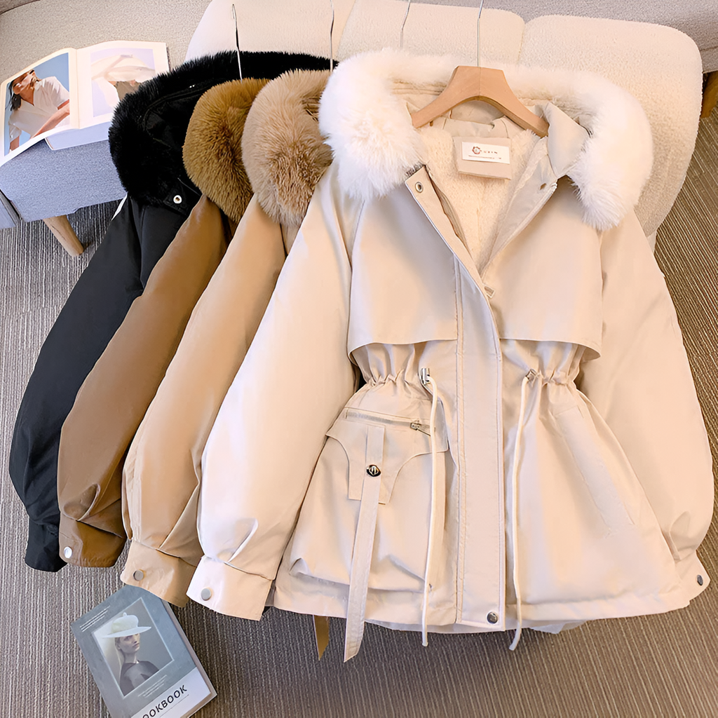 Victoria - Manteau d'Hiver Élégant en Fourrure Synthétique avec Capuche