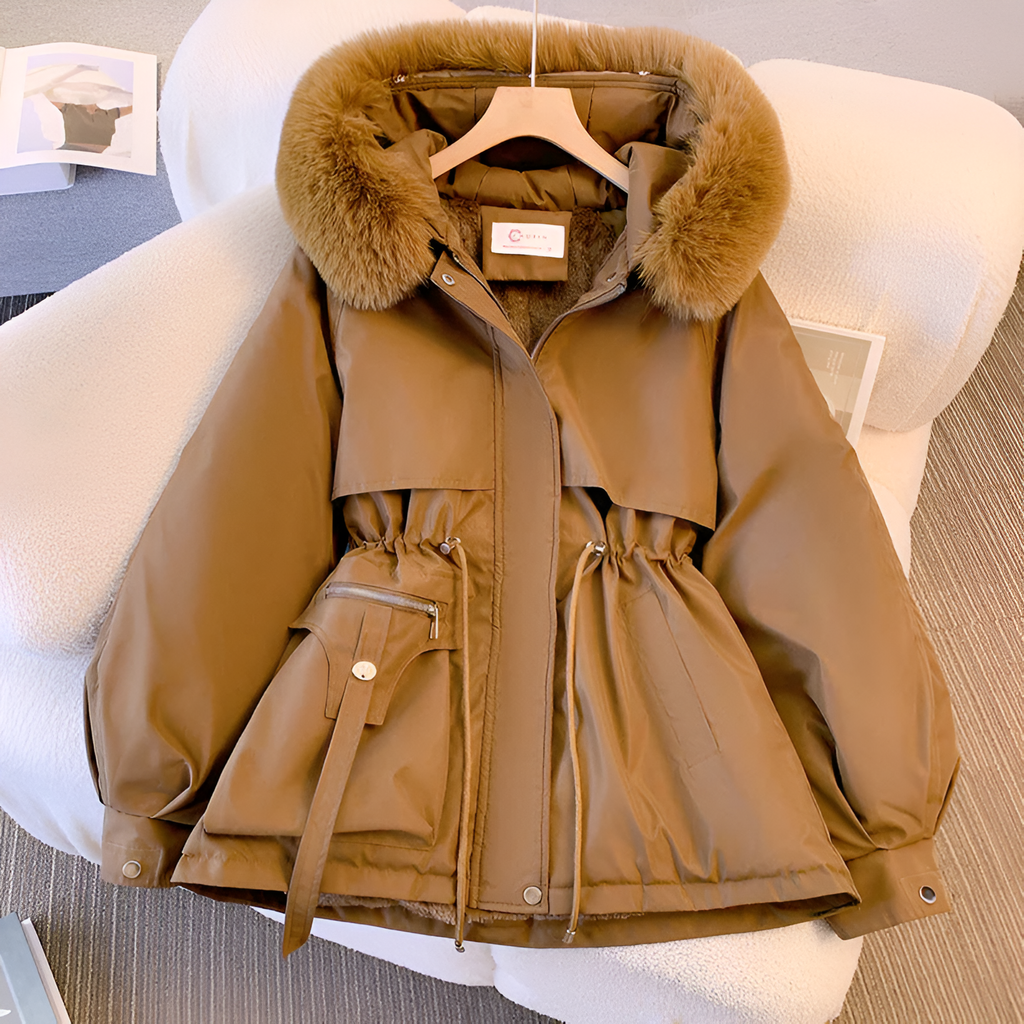 Victoria - Manteau d'Hiver Élégant en Fourrure Synthétique avec Capuche