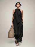 Felene | Robe maxi en lin sans manches avec volants