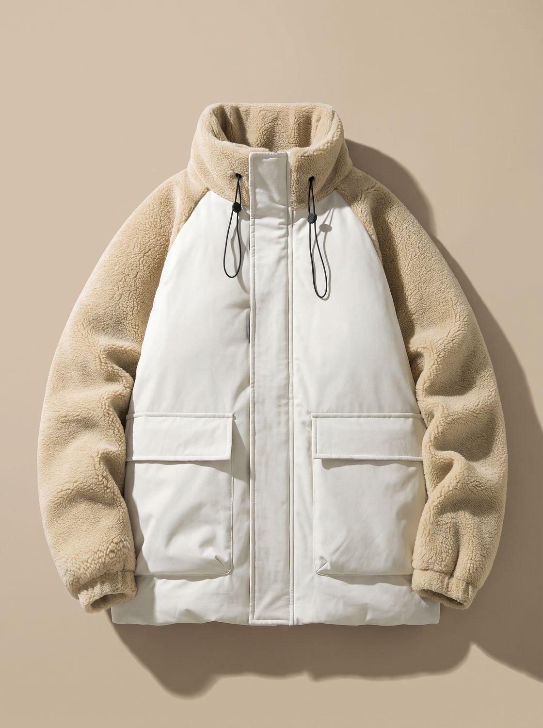Elias | Veste d'hiver pour hommes en colorblock Sherpa avec col montant