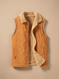 Leon | Gilet en corduroy pour hommes avec doublure en Sherpa et patte de boutonnage