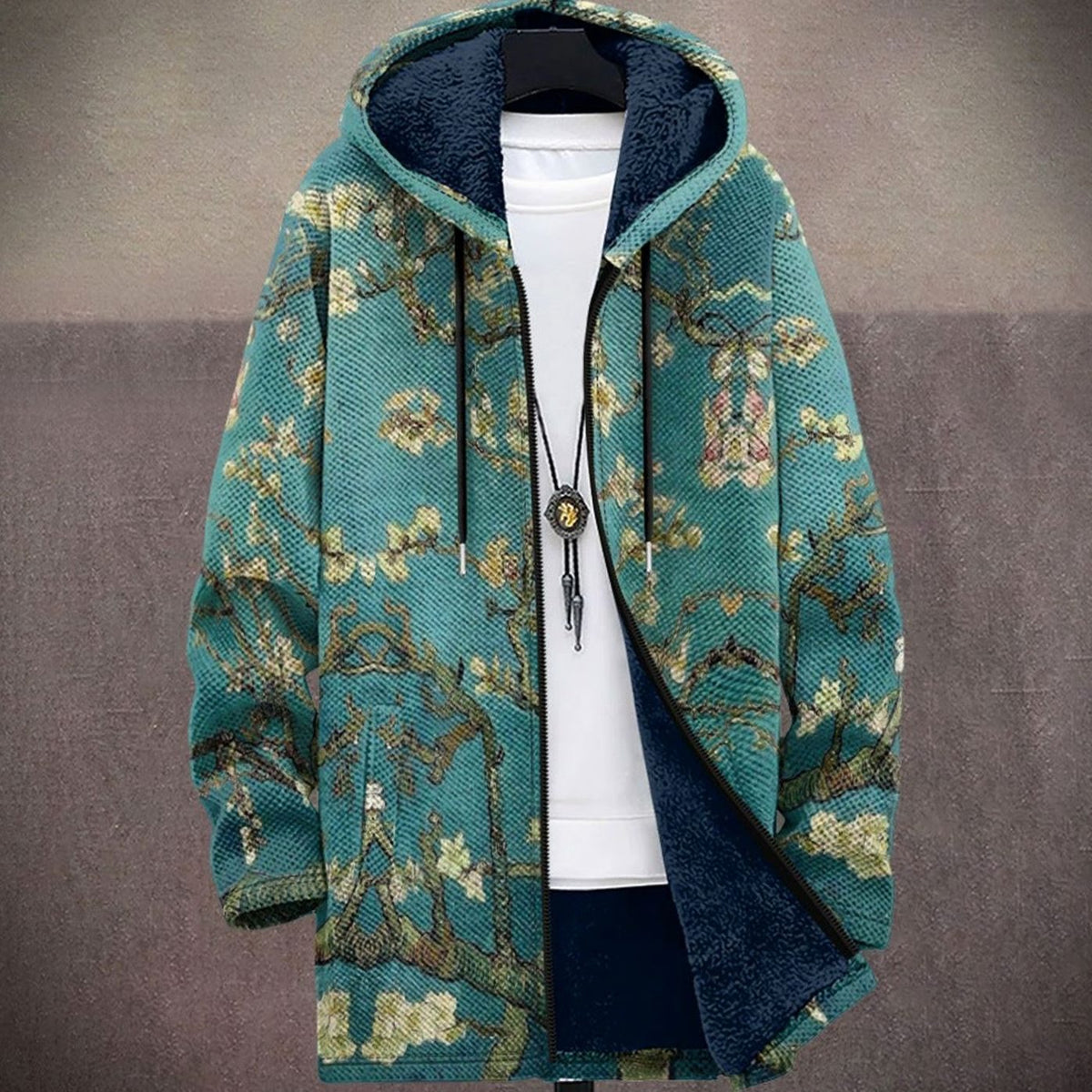 Julian | Hoodie-Cardigan pour hommes en velours d'art avec fermeture éclair