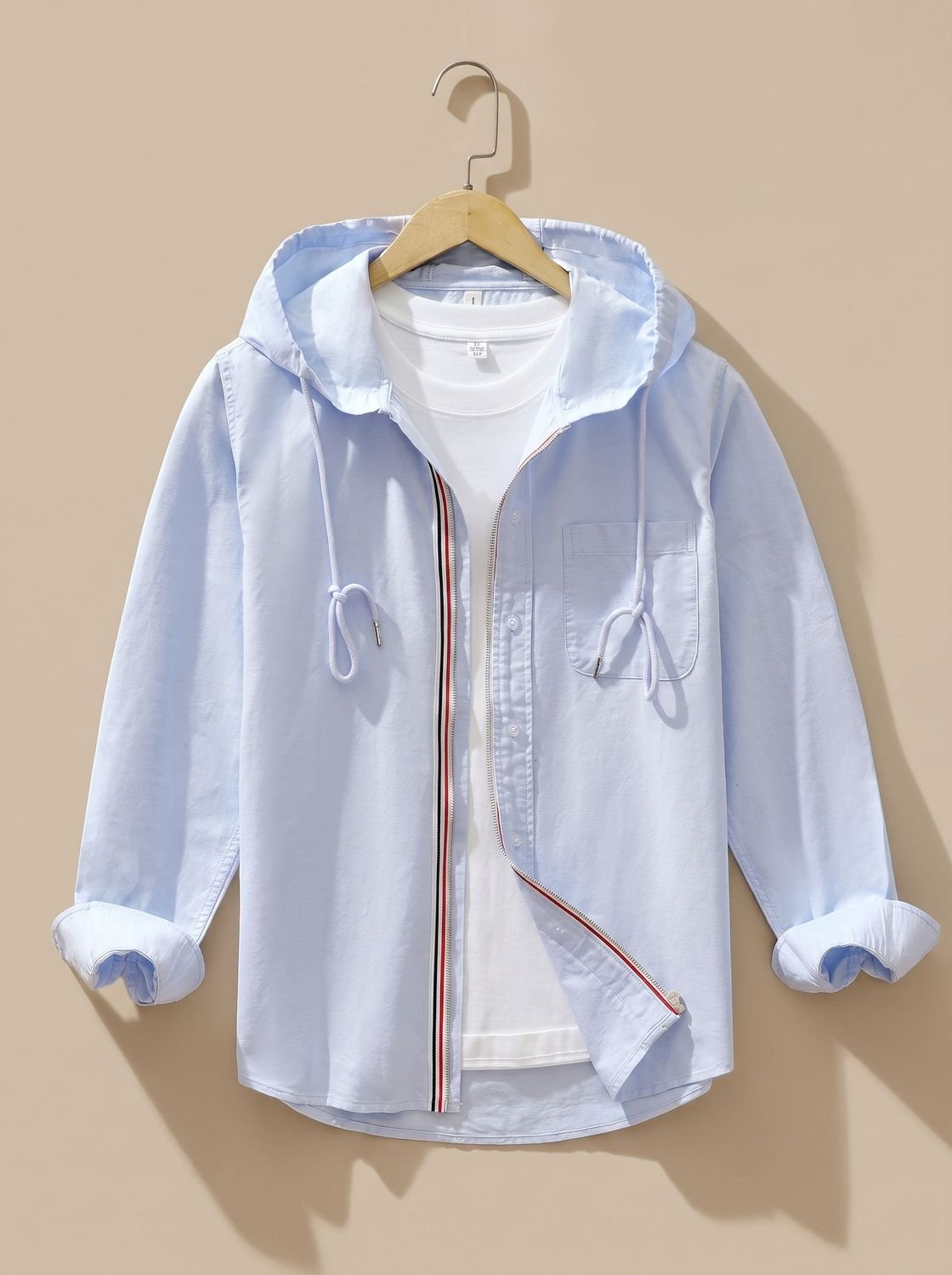 Simon | Veste à capuche zippée pour hommes à manches longues décontractée