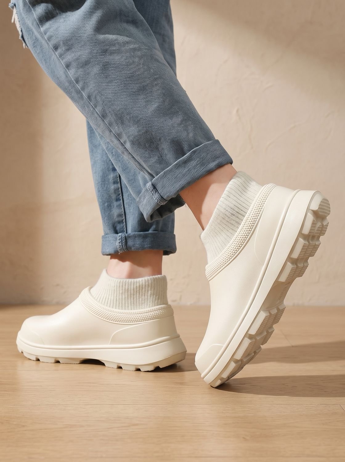 Andreas | Chaussettes Sneakers Slip-on pour Hommes avec Semelle Épaisse Antidérapante