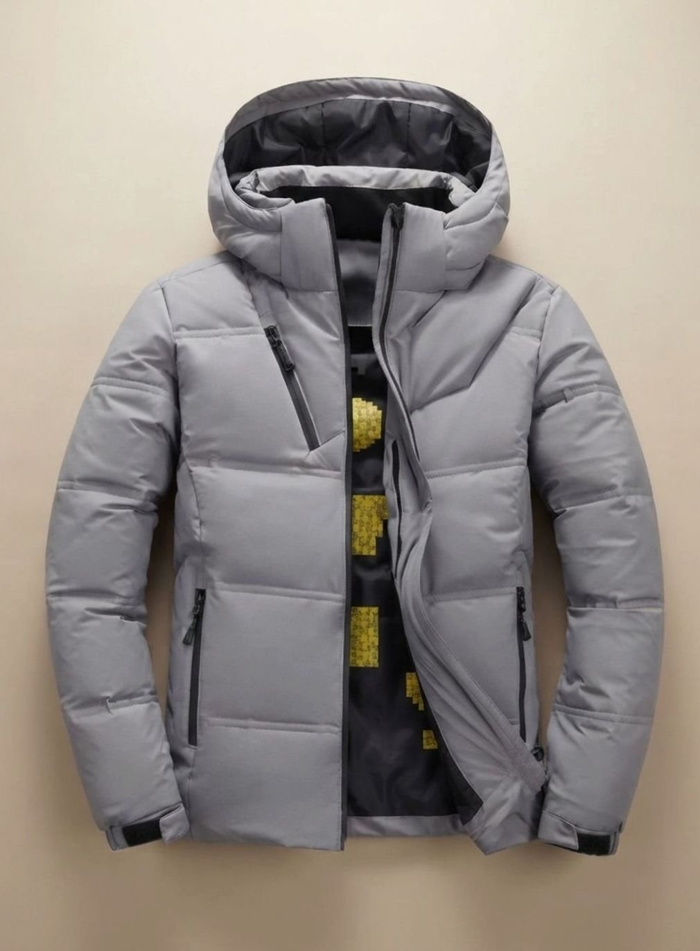 Leon | Veste d'hiver pour hommes Veste à capuche rembourrée Capuche amovible