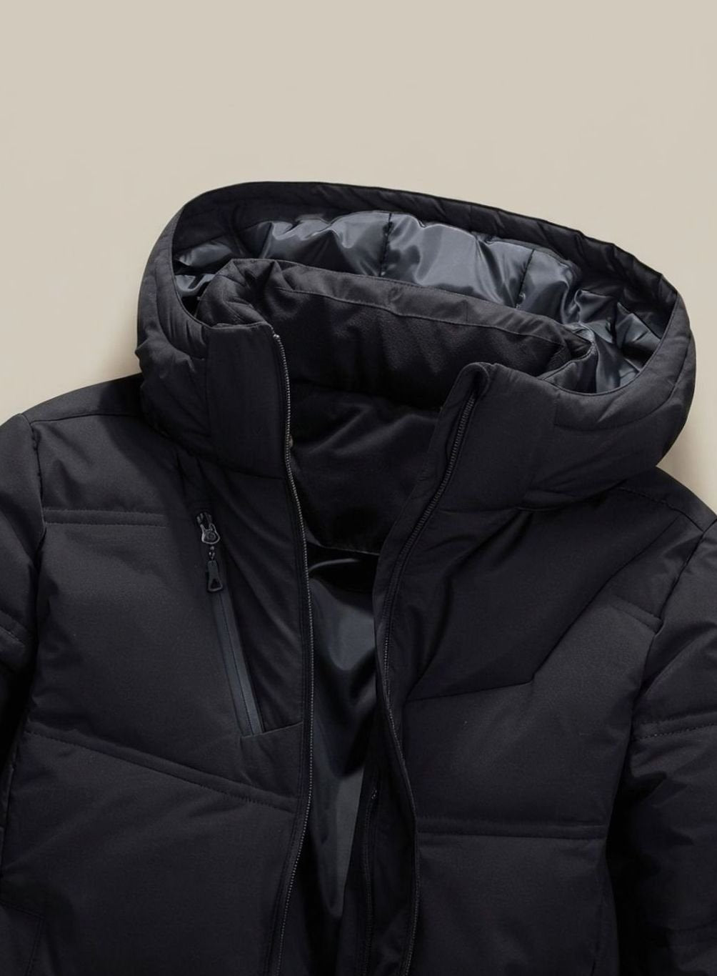Leon | Veste d'hiver pour hommes Veste à capuche rembourrée Capuche amovible
