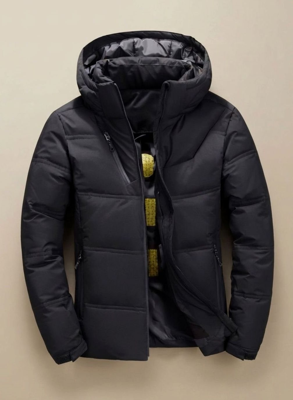 Leon | Veste d'hiver pour hommes Veste à capuche rembourrée Capuche amovible