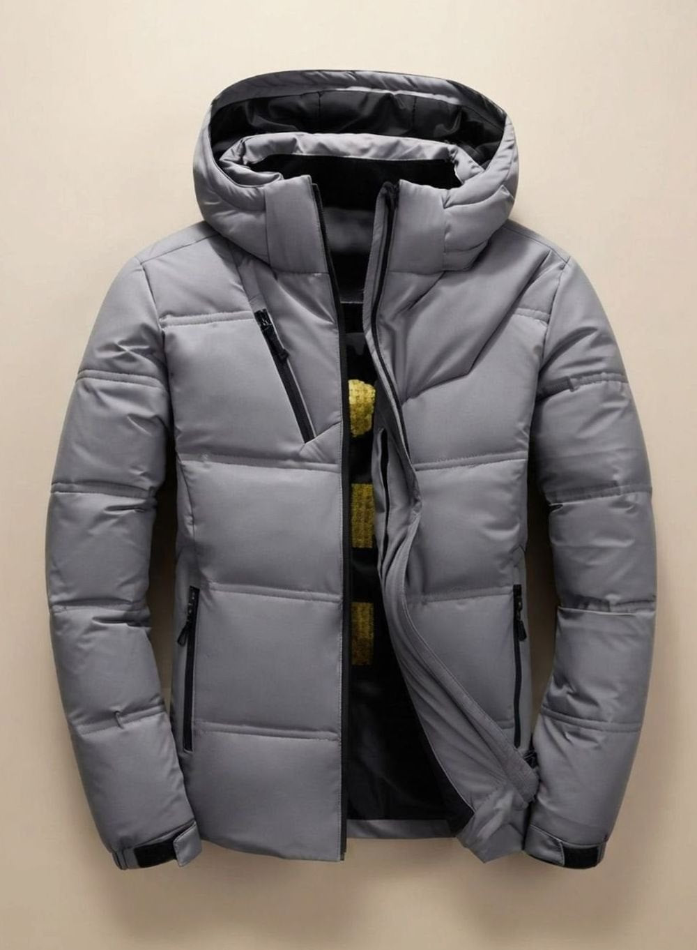 Leon | Veste d'hiver pour hommes Veste à capuche rembourrée Capuche amovible