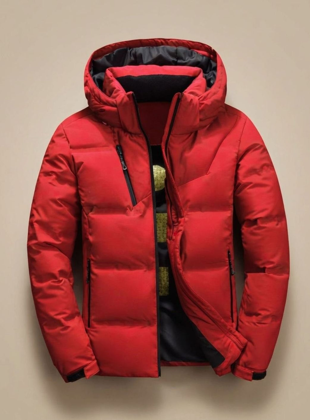 Leon | Veste d'hiver pour hommes Veste à capuche rembourrée Capuche amovible