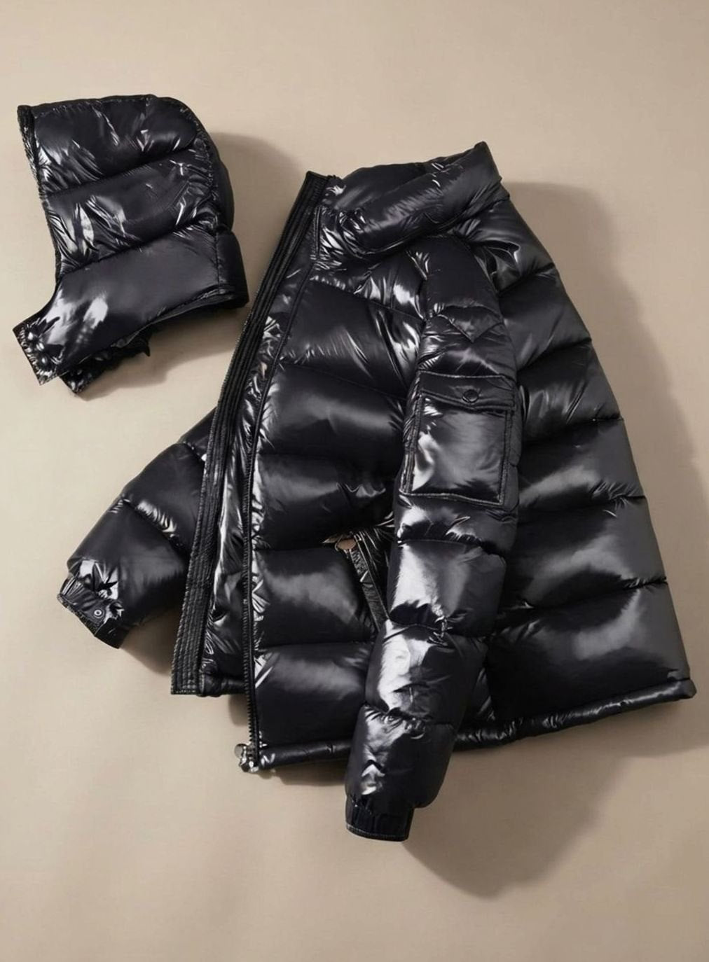 Simon | Veste d'hiver pour hommes, brillante, coupe-vent, en duvet d'oie