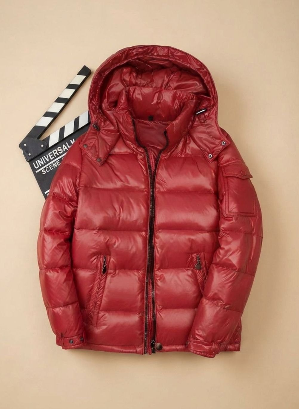 Simon | Veste d'hiver pour hommes, brillante, coupe-vent, en duvet d'oie