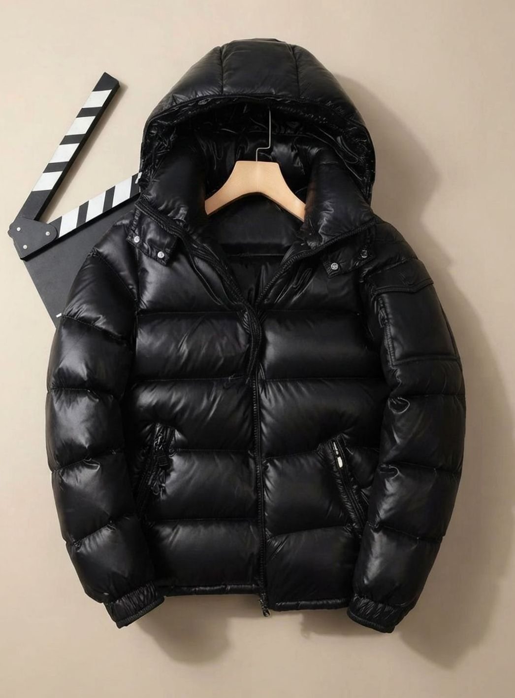 Simon | Veste d'hiver pour hommes, brillante, coupe-vent, en duvet d'oie