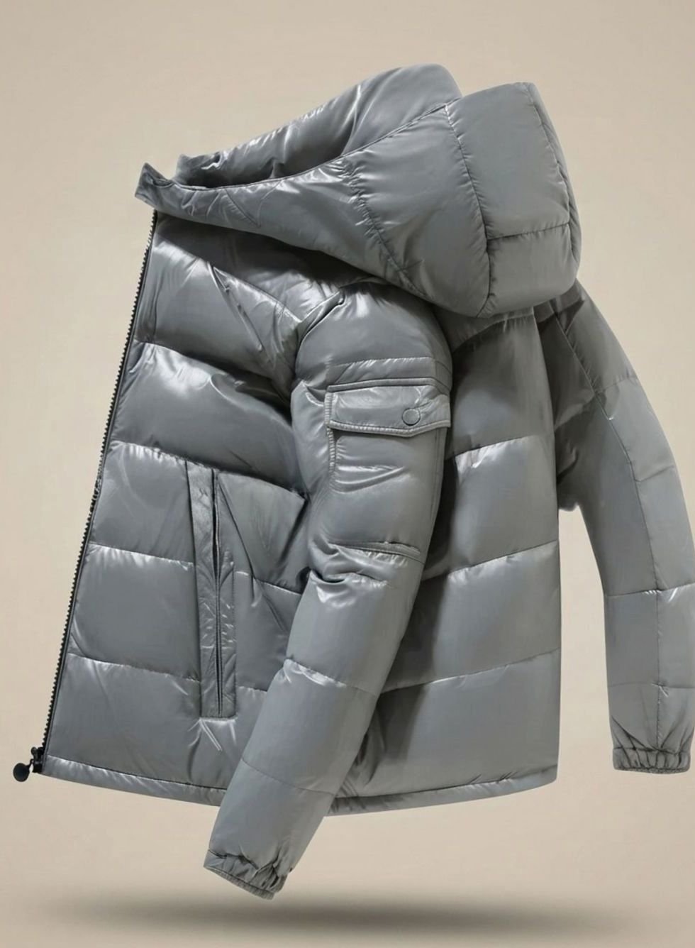 Simon | Veste d'hiver pour hommes, brillante, coupe-vent, en duvet d'oie