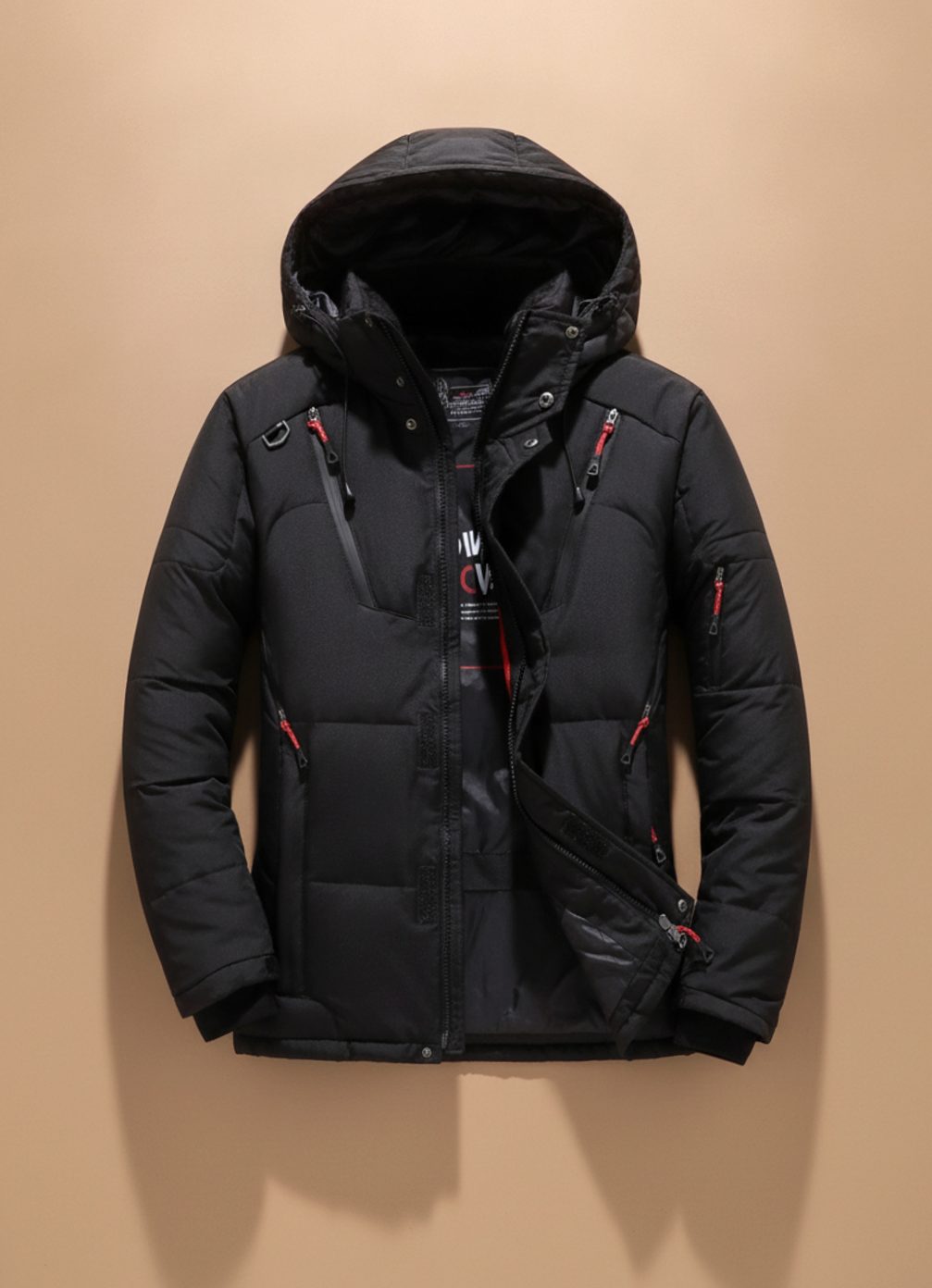 Niklas | Veste d'hiver pour hommes, chaude, rembourrée, avec capuche, coupe-vent