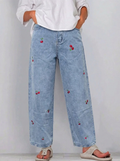Pantalon en denim coton décontracté pour femmes
