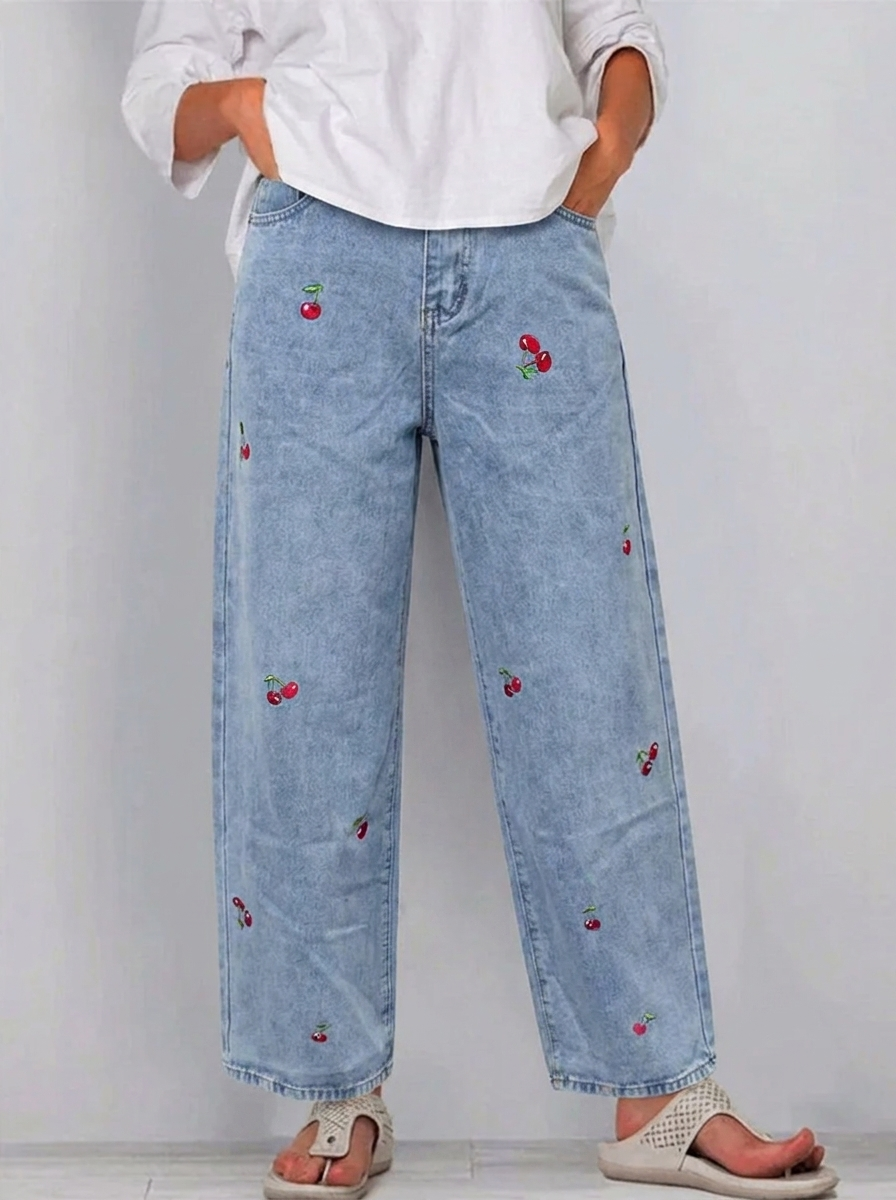 Pantalon en denim coton décontracté pour femmes